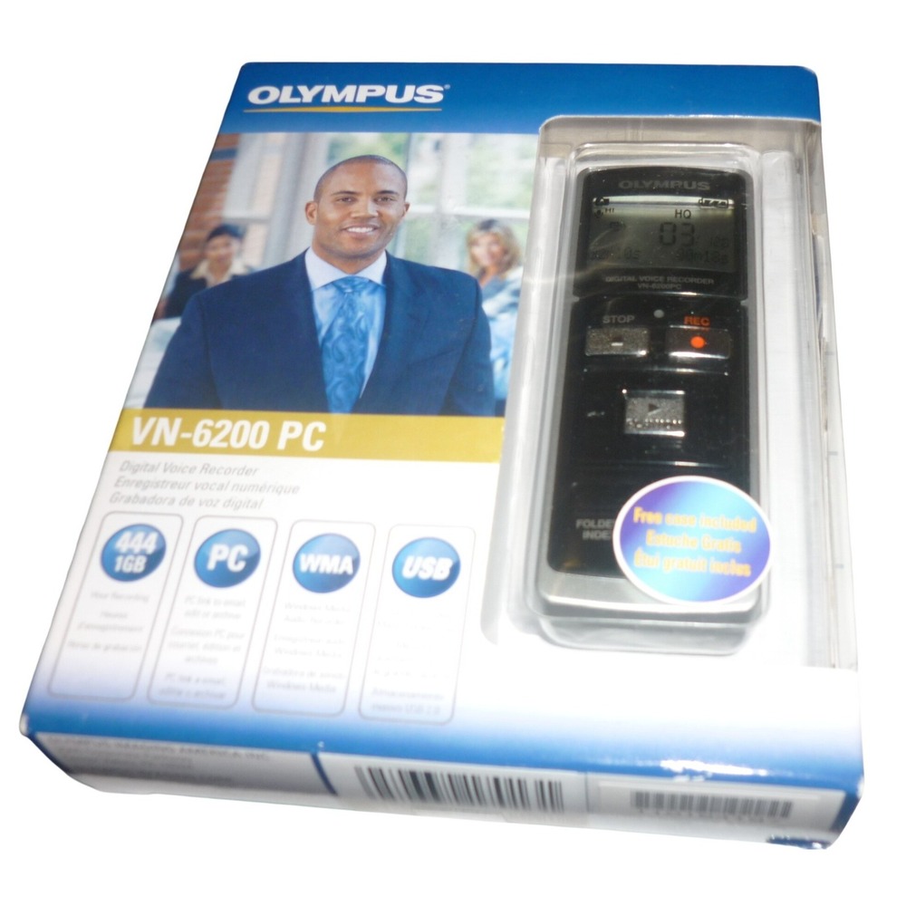 Olympus VN-6200 PC Digital Voice Recorder 1GB 444 Hours USB WMA Black New